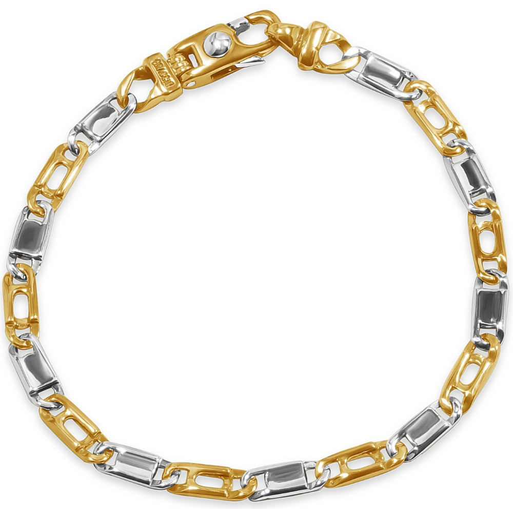 Men's Link 14k Gold (14gram) or Platinum (23gram) 5mm Bracelet 8.5