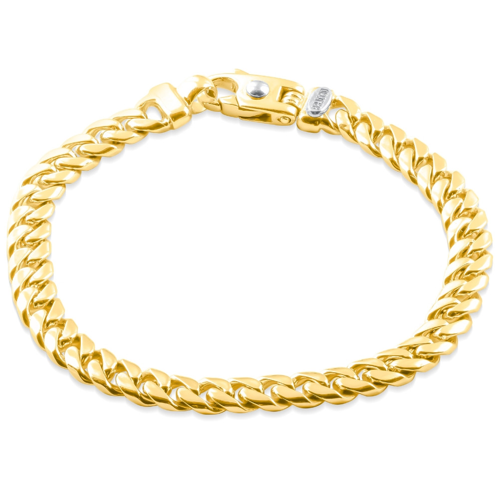 35 Grams Men's Solid 14k Yellow Gold Cuban Link Heavy Masculine Bracelet 9