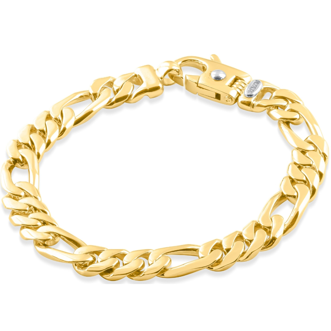 9.5 mm Cuban Chain Bracelet 14K Yellow Gold