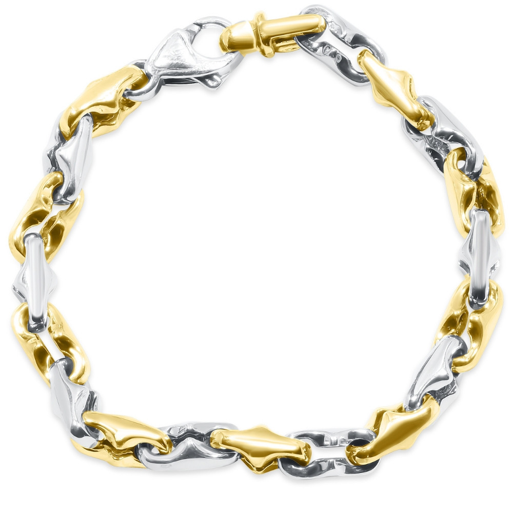 Men's Link 14K Gold (40gram) or Platinum (65gram) 6.5mm Bracelet 8