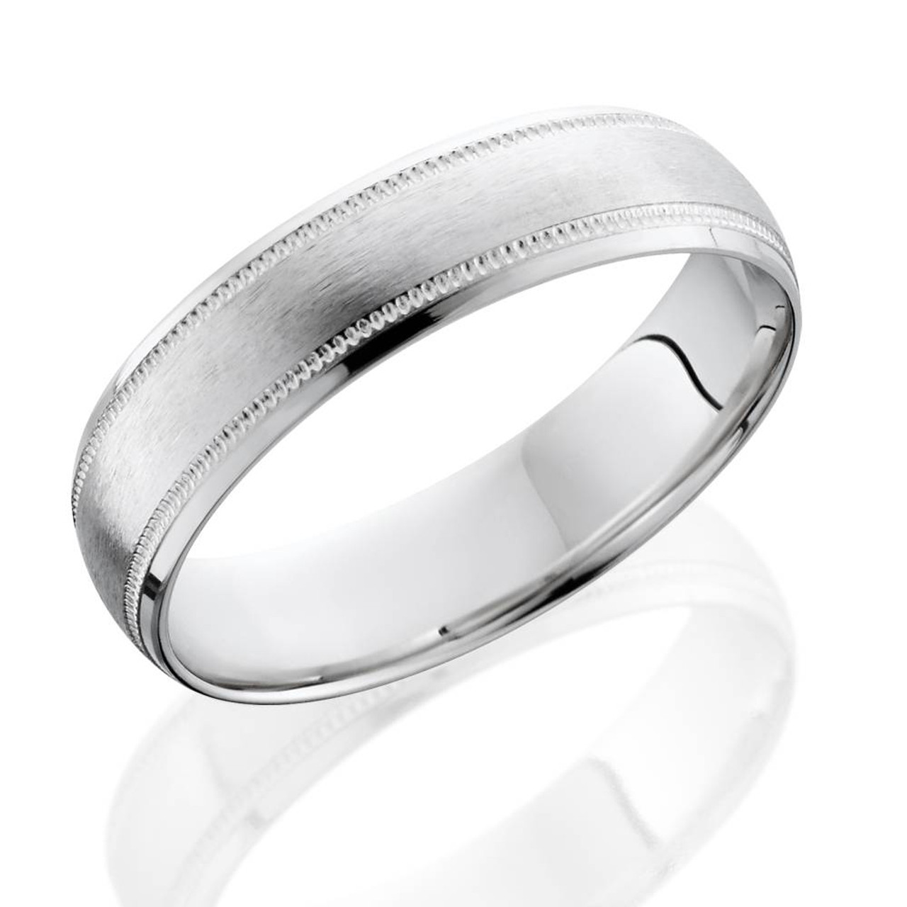 Brushed platinum wedding on sale band