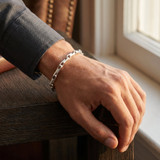 Men's 14k Gold (25gram) or Platinum (39gram) 6mm Link Bracelet 8.5"