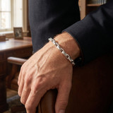 Men's 14k Gold (60gram) or Platinum (94gram) 8mm Link Bracelet 9"