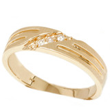 Mens 14k Yellow Gold Diamond Wedding Anniversary Ring