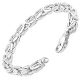 Men's 14k Gold (84gram) or Platinum (157gram) 8mm Link Byzantine Bracelet 8.5"