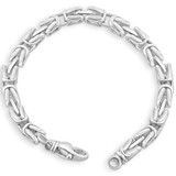 Men's 14k Gold (84gram) or Platinum (157gram) 8mm Link Byzantine Bracelet 8.5"
