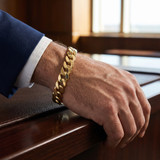Men's Curb 14k Gold (40gram) or Platinum (79gram) 10mm Link Bracelet 8.5"