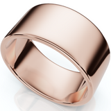 High Polished Flat 10MM Mens Wedding Band Ring Solid 14K Rose Gold