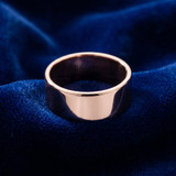 High Polished Flat 10MM Mens Wedding Band Ring Solid 14K Rose Gold