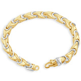 Men's 14k Gold (64gram) or Platinum (103gram) 8mm Link Byzantine Bracelet 8.5"