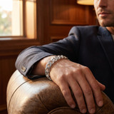 Men's Designed 14k Gold (115gram) or Platinum (186gram) 14.5mm Bracelet 8.75"