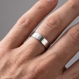 5mm Flat High Polished Wedding Band 14K White Gold Comfort Fit Plain Ring
