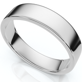 5mm Flat High Polished Wedding Band 14K White Gold Comfort Fit Plain Ring