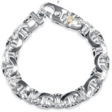 Men's Designed Link 14k Gold (75gram) or Platinum (121gram) 12.5mm Bracelet 8.5"