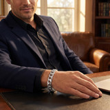Men's Designed 14k Gold (66gram) or Platinum (106gram) Link Bracelet 8.5"