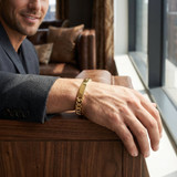 Men's Cuffed Link 14k Gold (95gram) or Platinum (152gram) 11.5-15mm Bracelet 8.5"