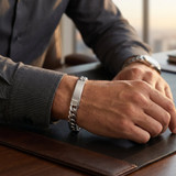 Men's Cuffed Link 14k Gold (86gram) or Platinum (138gram) 10-13mm Bracelet 8.5"