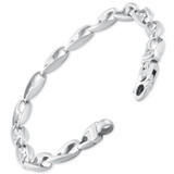 Men's Twisted Elongated Mariner Link 14k Gold (56gram) or Platinum (91gram) 6.5mm Bracelet 9"