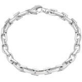 Men's Round & Square Link 14k Gold (37gram) or Platinum (59gram) 6.5mm Bracelet 8.25"