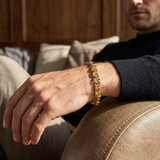 Men's Z Shape Mariner Link 14k Gold (30gram) or Platinum (48gram) 7.5mm Link Bracelet 8"