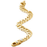 Men's Rounded Cuban Link 14k Gold (62gram) or Platinum (101gram) 10.5mm Bracelet 8.5"