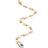 Men's Figaro Link 14k Gold (14gram) or Platinum (23gram) 5.5mm Bracelet 8.5"