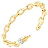 Men's Anchor & Round Link 14k Gold (45gram) or Platinum (69gram) 7.5-8mm Bracelet 8.75"