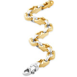 Men's Sculpted Mariner with Round Links 14k Gold (50gram) or Platinum (80gram) 9mm Bracelet 8"