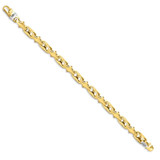 Men's Sculpted Heavy Designer Mariner 14k Gold (65gram) or Platinum (104gram) 9mm Link Bracelet 9"