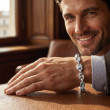 Men's Mariner and Round Link 14k Gold (32gram) or Platinum (51gram) 10.5mm Bracelet 8"