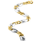 Men's Figaro Link 14k Gold (51gram) or Platinum (82gram) 9.5mm Bracelet 8"