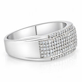 1/2Ct Men's Pave Diamond Ring in White Gold