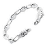 Men's Designer Round Link 14k Gold (40gram) or Platinum (65gram) 6-8.5mm Bracelet 8.25"