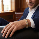 Men's Link 14k Gold (35gram) or Platinum (56gram) 8mm Bracelet 8.25"