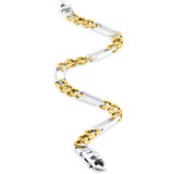 Men's Figaro Link 14k Gold (12gram) or Platinum (19gram) 5.5mm Bracelet 8"