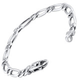 Men's Single Link Figaro 14k Gold (26gram) or Platinum (36gram) 7.5mm Bracelet 8.5"