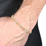 Men's Link 14k Gold (12gram) or Platinum (19gram) 5.5mm Bracelet 8"