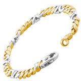 Men's Figaro Link 14k Gold (35gram) or Platinum (57gram) 7.5mm Bracelet 8"