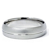 Platinum Brushed 6mm Wedding Band Men's Ring