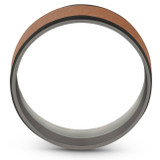 Mens Black & Hammered Rose Gold 8mm Comfort Fit Wedding Band