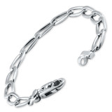 Men's Long Link Curb 14k Gold (21gram) or Platinum (34gram) 7.5mm Bracelet 8.5"