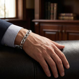 Men's Wide Curb Link 14k Gold (27gram) or Platinum (44gram) 7mm Bracelet 8.25"