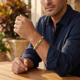 Men's Square and Rounded Link 14k Gold (65gram) or Platinum (104gram) 8mm Bracelet 8.5"