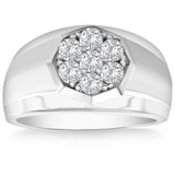 F/VS 1Ct Men's 7 Stone Diamond Ring in 14k Gold Lab Grown F/VS 1Ct Men's 7 Stone Diamond Ring in 14k Gold Lab Grown