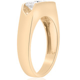 1 1/2ct Diamond Three Stone Mens Wedding 3 Round Jewelry Ring 10k Yellow Gold