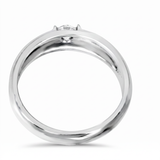 1/6Ct Men's Diamond Solitaire Ring 10K White Gold