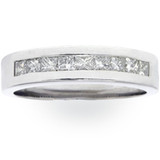 1ct Princess Cut Diamond Wedding Mens 14K White Gold Ring