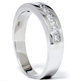 1ct Princess Cut Diamond Wedding Mens 14K White Gold Ring
