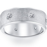 Mens 1ct Diamond Comfort Fit Wedding White Gold Ring Mens 1ct Diamond Comfort Fit Wedding White Gold Ring