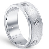 Mens 1ct Diamond Comfort Fit Wedding White Gold Ring Mens 1ct Diamond Comfort Fit Wedding White Gold Ring